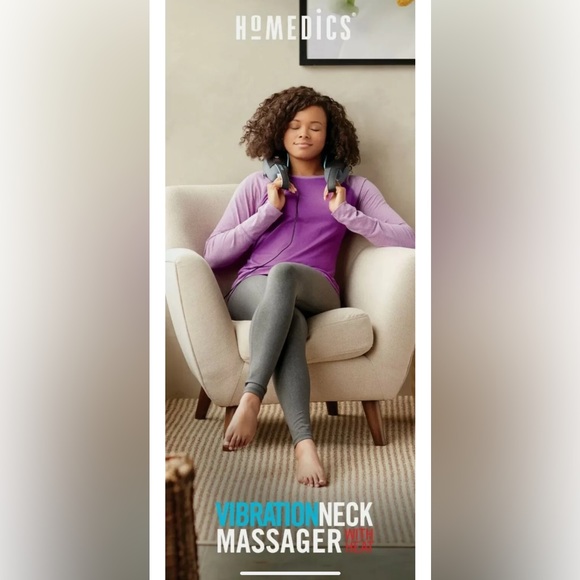 HoMedics Vibration Neck Massager w/ Heat 2 Speed Portable Soft Foam Dual Power - Picture 3 of 4